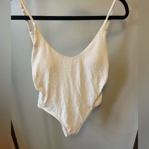 Aerie white one piece low back cheeky swimsuit size M